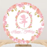 ballerine rose fleur cercle joyeux anniversaire toile de fond